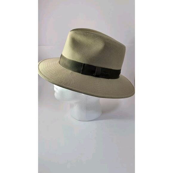 INDIANA JONES Khaki Brown COTTON TWILL 3" Brim MEN'S SAFARI OUTBACK HAT Sz XL - Picture 1 of 7